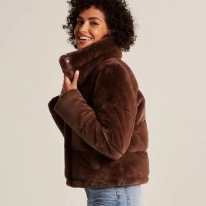 Abercrombie & Fitch Faux Fur Crop Jacket